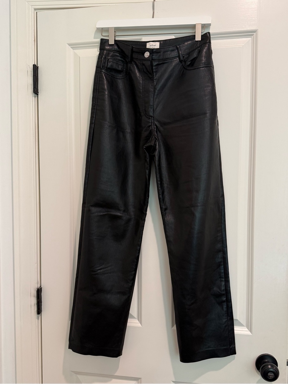 Wilfred Black Faux Leather Pants